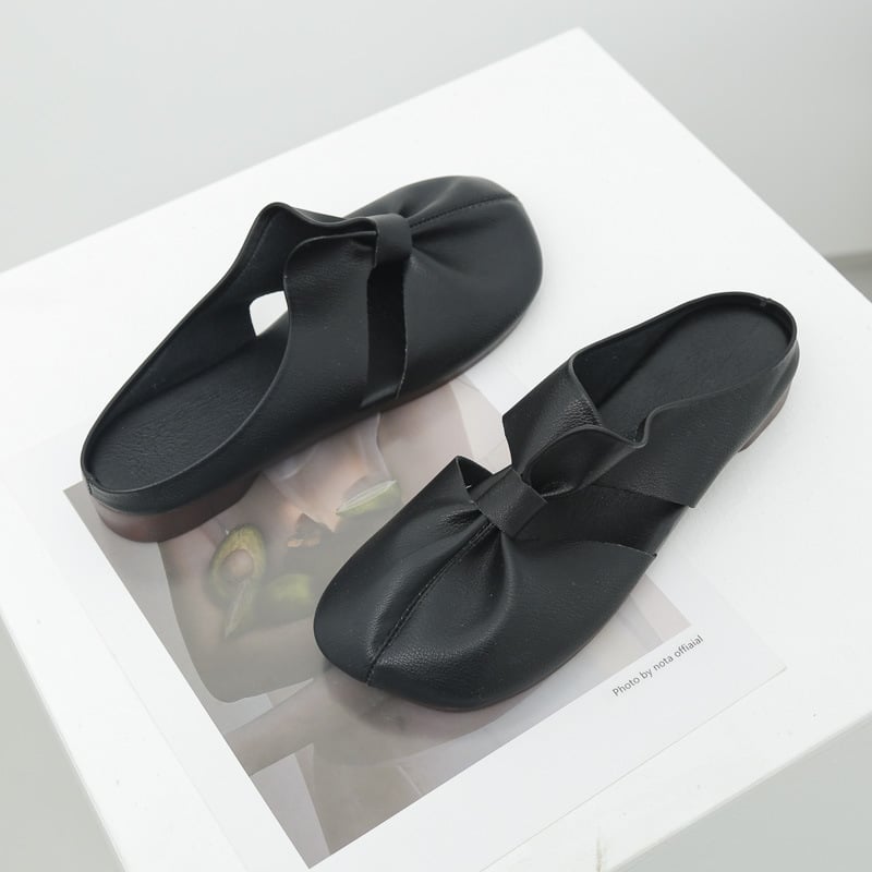 Plus-size Cut-Out Design Flat Mules