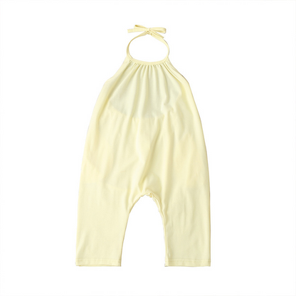 Girls' Soft Casual Backless Jumpsuit